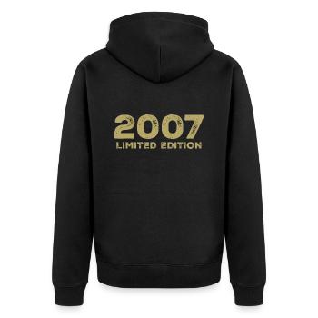 Cadeau D'anniversaire Nées En 2007 Vintage 2007 - Veste à capuche bio Premium Unisexe - noir - Dos - Nico (187cm)