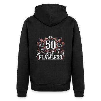 50th Birthday Party Bday Fiftieth Birthday - Unisex Premium Organic Zip Hoodie - black - Back - Nico (187cm)