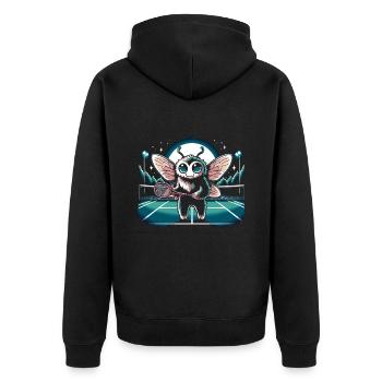 Mothman Point Pleasant Tennis Lover Cryptid - Unisex Premium Organic Zip Hoodie - black - Back - Nico (187cm)