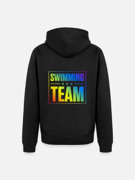 Swimming Team - Unisex Premium Bio Zip Hoodie - Schwarz