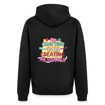 Card Crafting Artist Gift Idea - Unisex Premium Organic Zip Hoodie - black - Back - Nico (187cm)