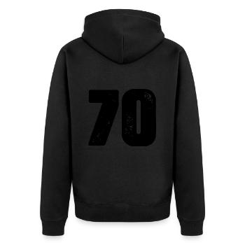70 number jersey - Unisex Premium Organic Zip Hoodie - black - Back - Nico (187cm)