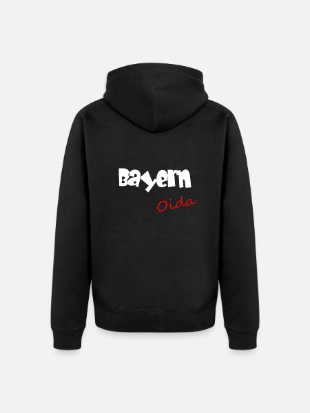 Bayern Oida - Unisex Premium Bio Zip Hoodie - Schwarz