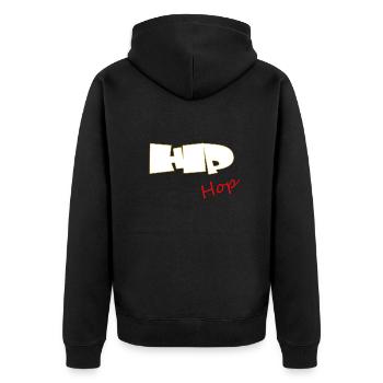 Hip Hop Rap hip hop - Unisex Premium Bio Zip Hoodie - Schwarz - Hinten - Nico (187cm)