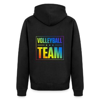 Volleyball Team - Unisex Premium Bio Zip Hoodie - Schwarz - Hinten - Nico (187cm)