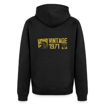 Vintage 1971 Cadeau Anniversaire Rétro 1971 - Veste à capuche bio Premium Unisexe - noir - Dos - Nico (187cm)