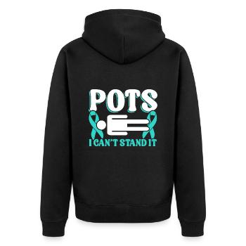 Dysautonomie Bewusstsein Chronische Krankheit - Unisex Premium Bio Zip Hoodie - Schwarz - Hinten - Nico (187cm)