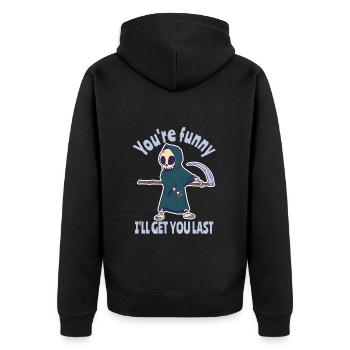 Drôle Grim Reaper Squelette Costume d’Halloween - Veste à capuche bio Premium Unisexe - noir - Dos - Nico (187cm)