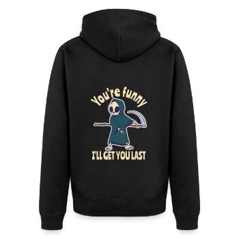 Drôle Grim Reaper Squelette Costume d’Halloween - Veste à capuche bio Premium Unisexe - noir - Dos - Nico (187cm)