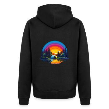 Camping arc-en-ciel - Veste à capuche bio Premium Unisexe - noir - Dos - Nico (187cm)