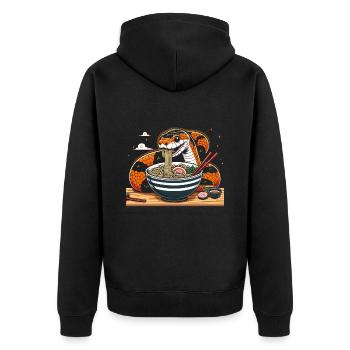 corn snake owner, ramen eater, - Unisex Premium Organic Zip Hoodie - black - Back - Nico (187cm)