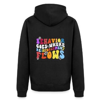 Aba therapist Behavior analyst Psychologist - Unisex Premium Organic Zip Hoodie - black - Back - Nico (187cm)
