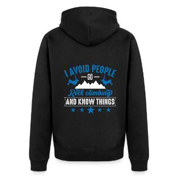 klettern kletterer bergsport boulder boulderer - Unisex Premium Bio Zip Hoodie - Schwarz - Hinten - Nico (187cm)