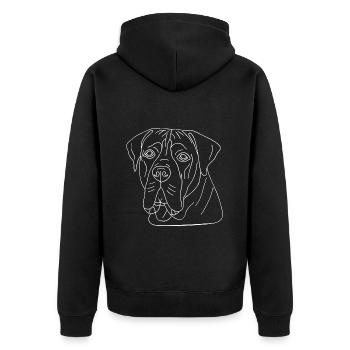 Boerboel - Unisex Premium Bio Zip Hoodie - Schwarz - Hinten - Nico (187cm)