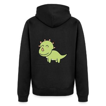 Dinosaur triceratops comic - Unisex Premium Organic Zip Hoodie - black - Back - Nico (187cm)
