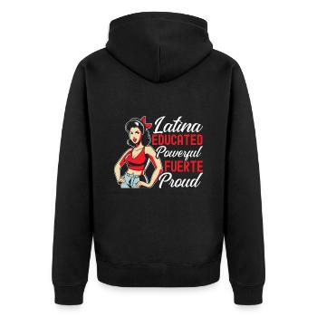Latina Power Mexicain Espagnol Hispanique - Veste à capuche bio Premium Unisexe - noir - Dos - Nico (187cm)