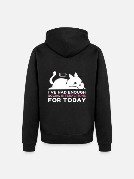 Enough Social Interactions - Unisex Premium Organic Zip Hoodie - black