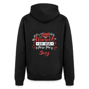 Cadeau Homme déja pris par Joy - Veste à capuche bio Premium Unisexe - noir - Dos - Nico (187cm)