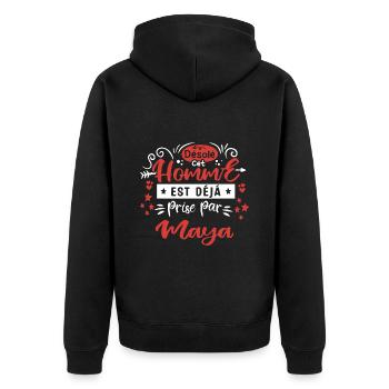 Cadeau Homme déja pris par Maya - Veste à capuche bio Premium Unisexe - noir - Dos - Nico (187cm)