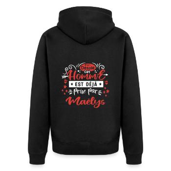 Cadeau Homme déja pris par Maelys - Veste à capuche bio Premium Unisexe - noir - Dos - Nico (187cm)