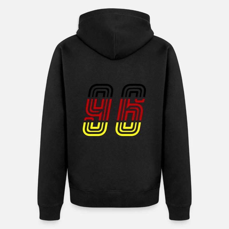 96 Symbole numérique Allemagne - Veste à capuche bio Premium Unisexe - noir