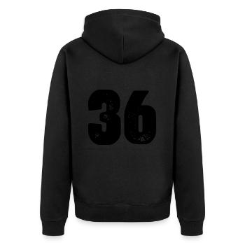 36 Number jersey - Unisex Premium Organic Zip Hoodie - black - Back - Nico (187cm)