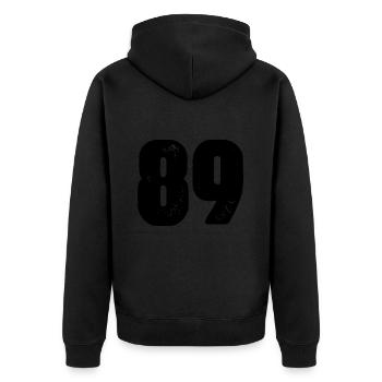 89 number jersey - Unisex Premium Organic Zip Hoodie - black - Back - Nico (187cm)