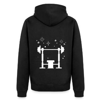Musculation Haltérophilie Fitness Workout - Veste à capuche bio Premium Unisexe - noir - Dos - Nico (187cm)