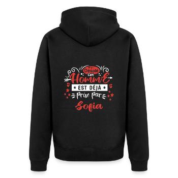 Cadeau Homme déja pris par Sofia - Veste à capuche bio Premium Unisexe - noir - Dos - Nico (187cm)