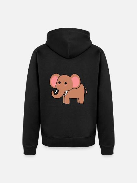 Mammut Comic Tier - Unisex Premium Bio Zip Hoodie - Schwarz