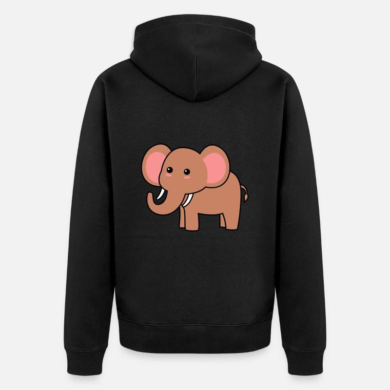 Mammouth Comic Animal - Veste à capuche bio Premium Unisexe - noir