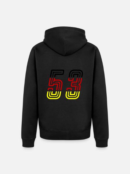 53 Symbole numérique Allemagne - Veste à capuche bio Premium Unisexe - noir