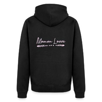 maman louve mère fille famille amour loup - Veste à capuche bio Premium Unisexe - noir - Dos - Nico (187cm)