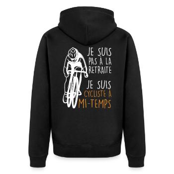 Vélo retraité - Veste à capuche bio Premium Unisexe - noir - Dos - Nico (187cm)