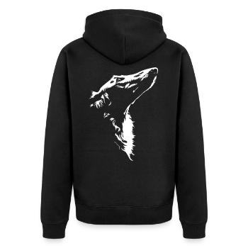 Borzoi Silhouette Greyhounds Greyhound Dog Wilsigns - Unisex Premium Organic Zip Hoodie - black - Back - Nico (187cm)