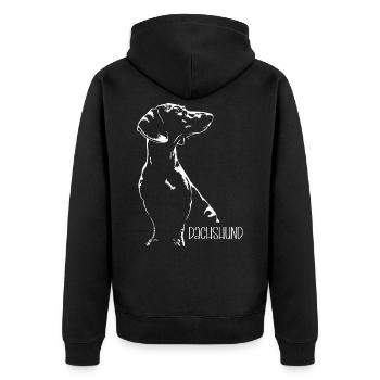 Teckel Silhouette Chien Chien Wilsigns - Veste à capuche bio Premium Unisexe - noir - Dos - Nico (187cm)