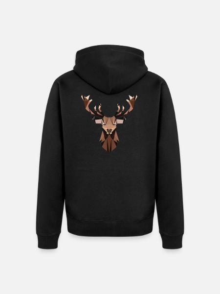 Hjort - Unisex Premium Bio Zip Hoodie - Schwarz