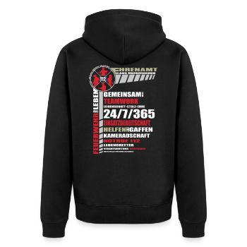 Überzeugendes Ehrenamt - Unisex Premium Bio Zip Hoodie - Schwarz - Hinten - Nico (187cm)