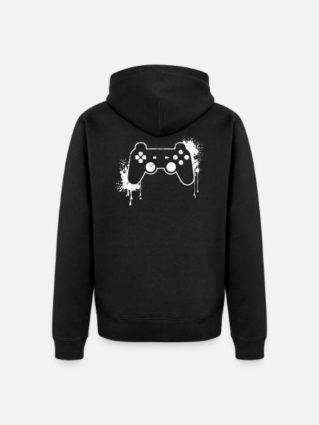 RETRO CONTROLLER en blanc - Veste à capuche bio Premium Unisexe - noir