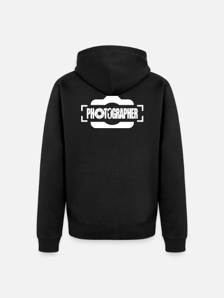 PHOTOGRAPHE Photographe Photographie Logo - Veste à capuche bio Premium Unisexe - noir