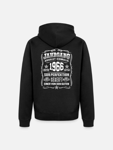 Jahrgang 1966 Geschenk 53. Geburtstag 53 jahre - Unisex Premium Bio Zip Hoodie - Schwarz