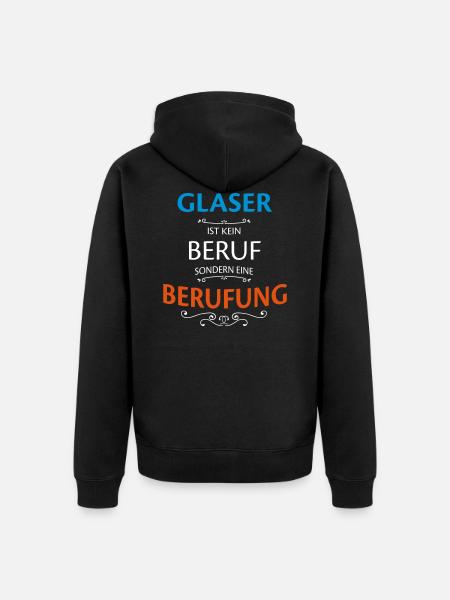Glaser Beruf - Unisex Premium Bio Zip Hoodie - Schwarz