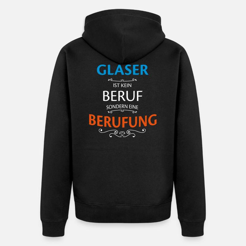 Glaser Beruf - Unisex Premium Bio Zip Hoodie - Schwarz