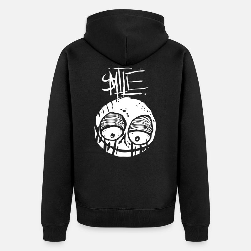 Smile - Unisex Premium Bio Zip Hoodie - Schwarz