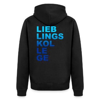 Arbeitskollege Kollege Lieblingskollege - Unisex Premium Bio Zip Hoodie - Schwarz - Hinten - Nico (187cm)