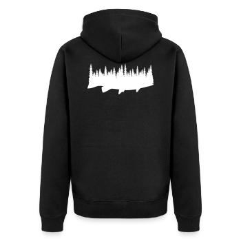 Fish And Forest - Unisex Premium Bio Zip Hoodie - Schwarz - Hinten - Nico (187cm)