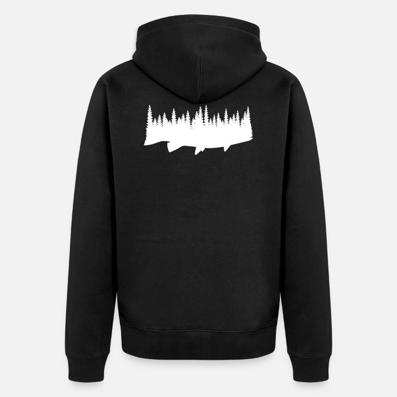 Fish And Forest - Unisex Premium Organic Zip Hoodie - black
