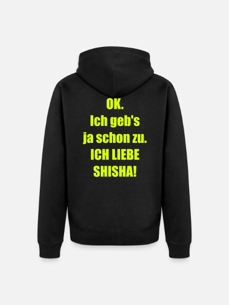 JA_ICH_LIEBE_SHISHA! - Unisex Premium Bio Zip Hoodie - Schwarz