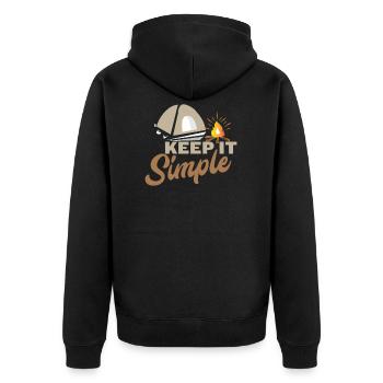 Funny Camping énonciations Funny Camper cadeau - Veste à capuche bio Premium Unisexe - noir - Dos - Nico (187cm)
