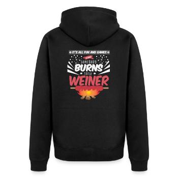 Lustige Camping Sprüche Lustiges Camper Geschenk - Unisex Premium Bio Zip Hoodie - Schwarz - Hinten - Nico (187cm)